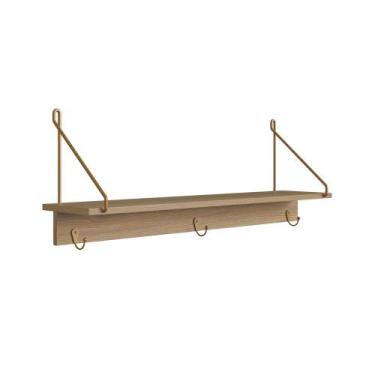 Imagem de Prateleira Decorativo Estilo Industrial com Ganchos Cabide Complemento