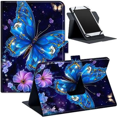 Imagem de Capa universal para tablet de 7 a 8 polegadas com rotação de 360° para Fire HD 8, Galaxy Tab A7 Lite 22.1 cm, Tab A 8.4 2020, iPad mini, Lenovo, capa fina de couro PU para tablets de 7 a 9 polegadas