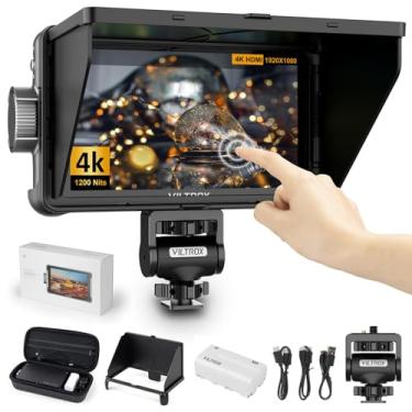 Imagem de VILTROX DC-550 Pro 5,5" Monitor de campo de câmera touchscreen de 1200Nits, entrada/saída HDMI 4K de 10 bits, 1920x1080 com LUT 3D, pico de foco, forma de onda, cores falsas, com bateria, para-sol