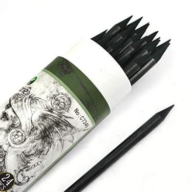 Imagem de Lápis de pintura de carbono para esboço de carvão completo, 24 peças (8B)