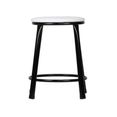 Imagem de Banqueta Baixa Moderna Multiuso Sua Casa Top Cozinha Americana Aço Balcão Area Gourmet Sem Encosto Estrutura Preto (BRANCO)
