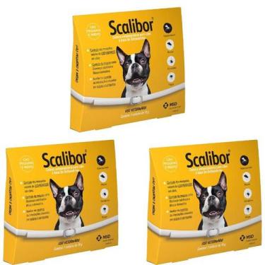 Imagem de Coleira Scalibor P 48cm Antipulga Carrapato Leishmaniose - Kit 3 Un - 