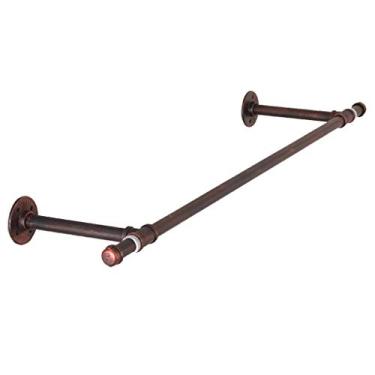 Imagem de CUTPOIY Haste suspensa de revestimento de tubo de ferro montada na parede, rack de exibição de roupas, cabideiro comercial para loja de roupas, comprimento 90 cm, 110 cm (tamanho: 9025 cm) (110 * 25