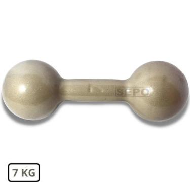 Imagem de Halter Redondo Bola Emborrachado 7 Kg Prata - SEPO