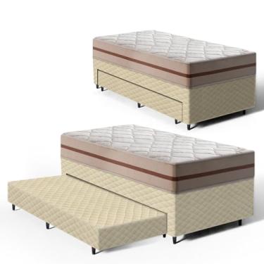 Imagem de Cama Box com Colchão de Classic Molas Pocket + Auxiliar de Espuma Unique Solteiro 88cm