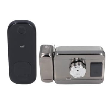 Imagem de Trava de Porta de Entrada Sem Chave, Impressão Digital Trava de Porta Inteligente Código de Teclado Eletrônico Deadbolt, WiFi App Control Card Senha Chave de Senha de