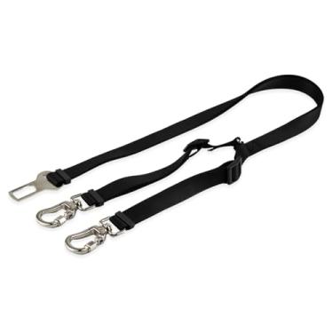 Imagem de Basic Pet Cinto De Segurança Pet Duplo Universal Cachorro Gato Cães Gatos Carro Coleira Adaptador Ajustável (Preto)
