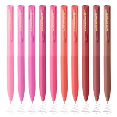 Imagem de Valtiner 10 canetas de gel de cores sortidas para diário, conjunto de canetas de ponta fina de 0,5 mm retrátil, secagem rápida, tinta colorida, material escolar de escritório para anotações (série