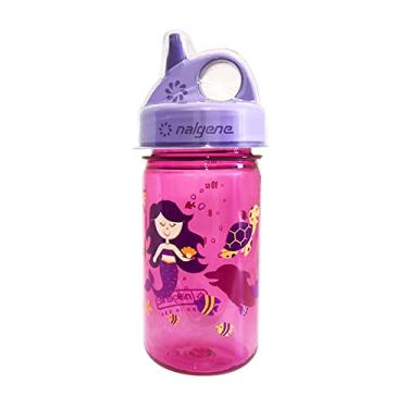 Imagem de Nalgene Garrafas de água Kids Sustain Grip-N-Gulp feitas com material derivado de 50% de resíduos de plástico (usando equilíbrio de massa certificado ISCC), copo à prova de vazamento, durável, livre
