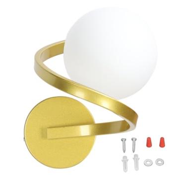 Imagem de Arandelas de parede LED White Grosted Grosted Grosted Modern Spiral Wall Lamp Protection Olhe Iluminação para a sala do quarto Vidro de ferro 60W G9 Base