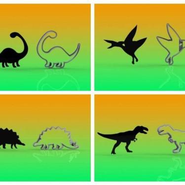 Imagem de Cortador Kit Dinossauros 4 Modelos Sombras Tamanho 6cm