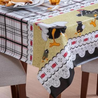 Imagem de Toalhas De Mesa PVC Térmico 1.40 X 1.40 Estampada Impermeável Resistente a Calor (Galinha Patchwork)