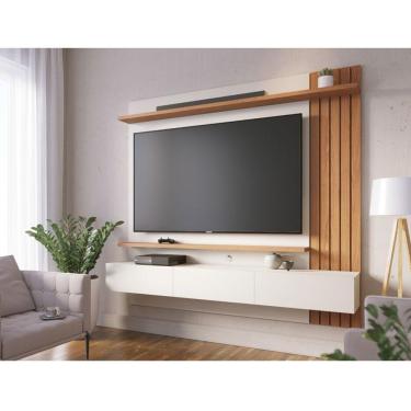 Imagem de Painel Para Tv Home Suspenso Ambiente Juriti 1.8 Off White Matte Freijó – Colibri