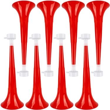 Imagem de Hoarost 8 Pcs 10.24 Inch Collapsible Stadium Horn Plastic Vuvuzela Trumpet Horn Loud Sound Noise Maker for Sporting Events Graduation Games School Sports Party Supplies (Color Set 5)