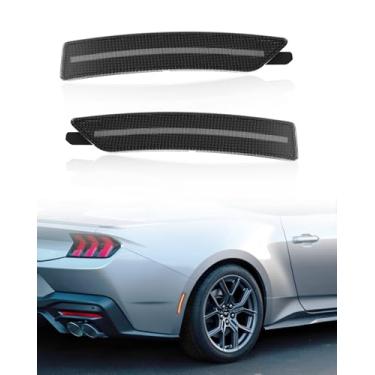 Imagem de LitMiRaCle Luzes de LED traseiras vermelhas para Ford Mustang 2024+, refletores laterais com lentes fumê para acessórios Mustang Gen7/S650 2024 2025 (traseira, 2 peças)
