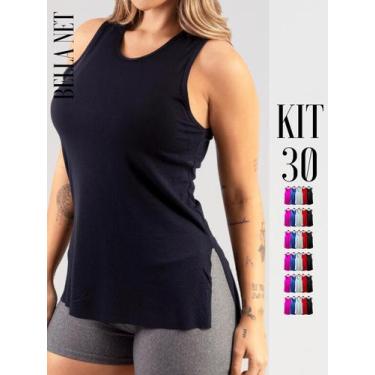 Imagem de Kit 30 Peças Regatas Femininas Tapa Bumbum Para Academia - Multicolori