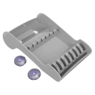 Imagem de OIIBWQ Suporte de Parede para Tesouras de Cabelo, Organizador de Ferramentas de Cabeleireiro, 5,5 X 8 Polegadas, Acessórios, Compartimento Profissional com V, Cinza