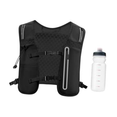 Imagem de RNXRZANK Colete de Hidratação, Mochila de Corrida, Mochila Refletiva para Corrida para Homens E Mulheres, Esportes Ao Ar Livre, Porta-garrafas, Preto