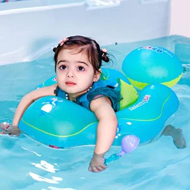 Imagem de Relaxing Baby - Anel de flutuação antiderrapante para natação de bebê inflável para piscina, boia de natação de bebê, anel de cintura para crianças, boias infláveis, brinquedos, acessórios de piscina