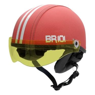 Imagem de Capacete Coquinho Scooter Elétrica Bike Skate Patinete BR 101 Premium Viseira Ambar Night (Vermelho, M - VESTE 57/58)