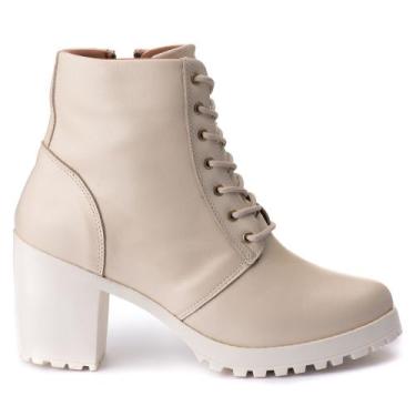 Imagem de Bota Feminina Coturno Cano Baixo Salto Quadrado Grosso Botinha estilo 