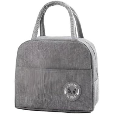 Imagem de Bolsa Térmica Compacta 4L para Marmita – Estilo Moderno, Mantém Alimentos Frescos | Ideal para Trabalho, Escola e Passeios (Cinza)