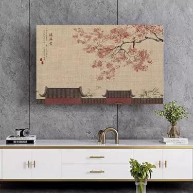 Imagem de Capa contra poeira para TV interna de 32-80 polegadas Protetor de tela LCD LED estilo chinês fácil de limpar design antiderrapante padrão elegante quarto sala de estar decoração6||80 cm