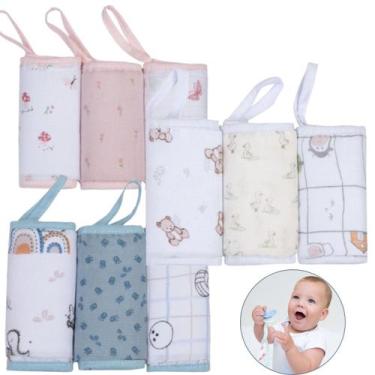 Imagem de Kit Paninho de Boca Soft Bebe Com Prendedor Chupeta - Papi, Rosa