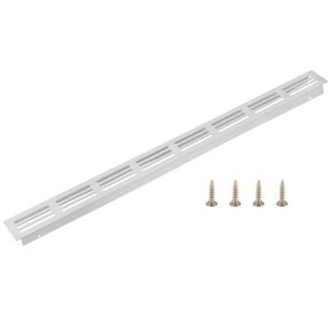 Imagem de PATIKIL Tampa de ventilação de porta, 40,6 x 3,5 cm (dimensões externas), grade de ventilação com venezianas de alumínio, ventilação retangular com parafusos de montagem para armário de sapatos, prata