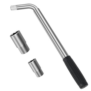 Imagem de 3 chaves de roda universais (17/19/21/23 mm), conjunto de chaves de roda telescópicas de pneu, suporte de roda para chave de porca de roda de carro