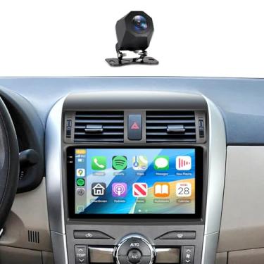 Imagem de [4+128G] Estéreo automotivo para Toyota Corolla 2009-2013 sem fio Carplay Android Auto, rádio com tela sensível ao toque de 22.9 cm, Android/GPS/WiFi/EQ DSP/UI/Bluetooth5.0/SWC/câmera reserva para