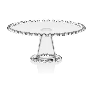 Imagem de Fitz and Floyd Travessa de servir para bolo de vidro com contas, 26 cm