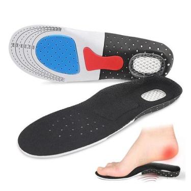 Imagem de Palmilha Gel Ortopédica - Preto/Branco - Esporão/Fascite - Palminha Or