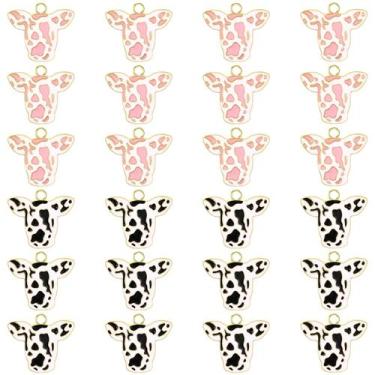 Imagem de Colgantes de dijes de vaca Junkin 24 piezas de joyería de esmalte metá