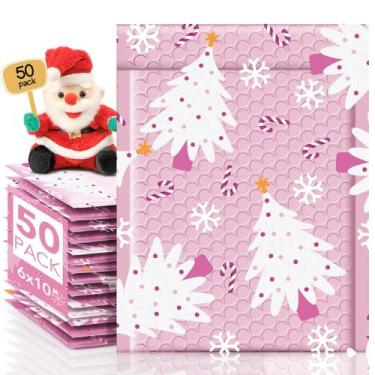 Imagem de Envelope METRONIC Christmas Bubble Mailers 15x25 cm, pacote com 50