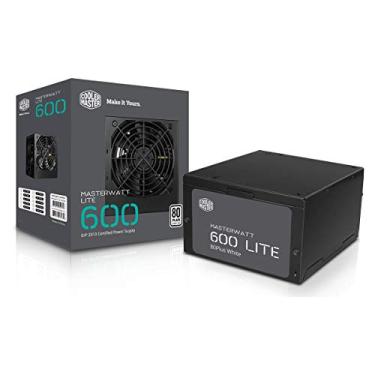 Imagem de FONTE MASTERWATT LITE 600W 80 PLUS WHITE, Cooler Master, MPX 6001 ACAAW WO, preto