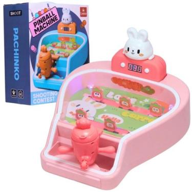 Imagem de Jogo Máquina De Pinball Coelho Rosa Bolas Coloridas Som Luz - Castela 