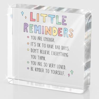 Imagem de Presentes motivacionais inspiradores presentes de apreciação de funcionários pequenos lembretes você é suficiente placa de acrílico decorativa de mesa decorações de escritório para decoração de