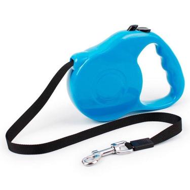Imagem de Coleira Guia Retrátil Pet Cachorro E Gato Passeio 5 Metros