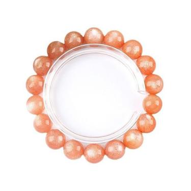 Imagem de Pulseira Sunstone para mulheres com miçangas de pedra da lua laranja d