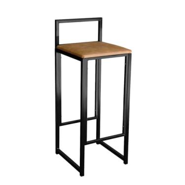 Imagem de Banqueta Alta Quadrada Minimalista Área Gourmet Aço Bancada Balcão Restaurante Lanchonete (Jambo)