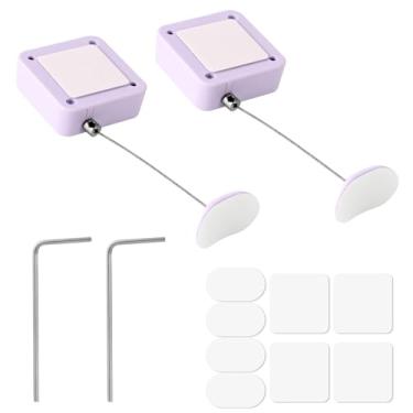 Imagem de 2 Fechos Retráteis para Comando, Guia Antirroubo Ajustável de 2,04m com Fivela Comandos de TV e Jogos Ideal para Utilização em Home Office e Showroom (Branco)