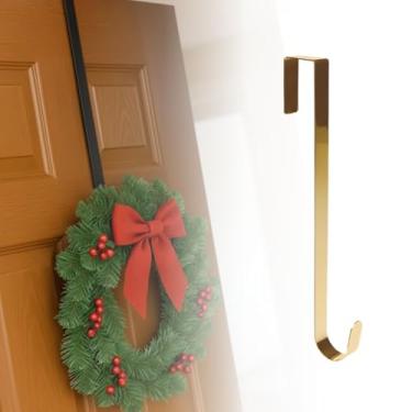 Imagem de Cabide De Porta Gancho De Suspensão Guirlanda De Natal e Pascoa Forte Suporte De Carga porta 5cm - pendure sua guirlanda sem precisar furar ou parafusar sua porta (Dourado)
