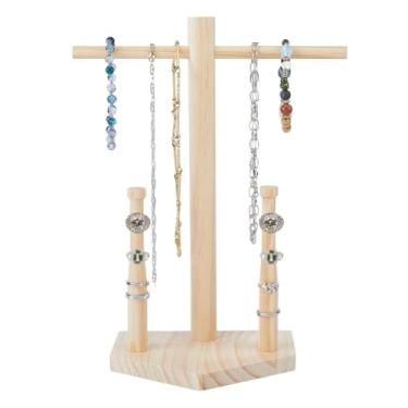 Imagem de DICOSMETIC Organizador de colar de gotejamento de madeira, suporte de joias de beisebol, campeonato, anel empilhado, organizador de armazenamento de joias de madeira, presentes com tema de beisebol