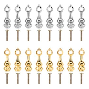 Imagem de AHANDMAKER 16 peças de conectores de móveis de platina e ouro puxadores de armário eixos de metal para grade de vidro, gavetas de cômoda, ferragens de cozinha, decoração de renovação de casa de Natal
