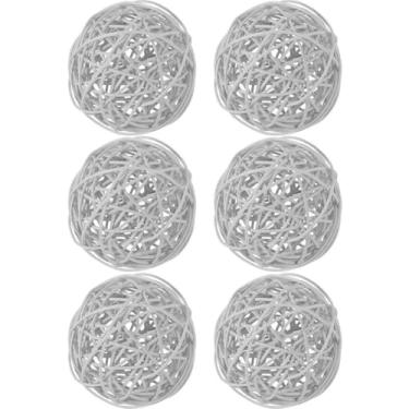 Imagem de CUOFYUNL 6 unidades decorativas de bolas de vime, enfeites de decoração de festa de aniversário de casamento, Natal