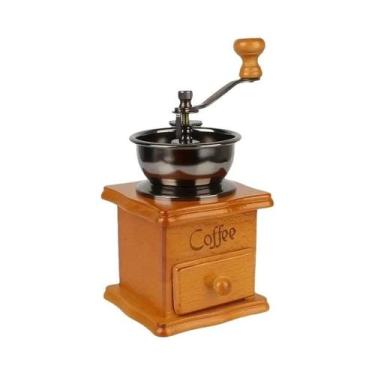 Imagem de Moedor de café manual vintage, Mão Crank Burr, Estilo madeira, Clássic