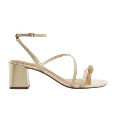 Imagem de Sandália Couro Salto Bloco Dedeira Pedra Lançamento Arezzo-Feminino