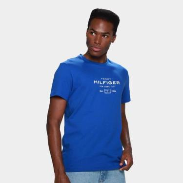 Imagem de Camiseta Tommy Hilfige Stack Graprhic Masculina - Tommy Hilfiger, Azul