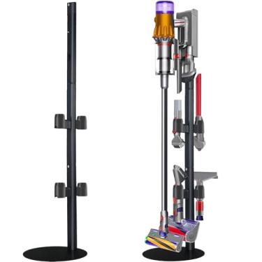 Imagem de Lasvea Suporte a vácuo compatível com Dyson V7 V8 V10 V11 V15 Gen5 (acessórios máx.11), suporte de armazenamento de metal com suporte organizador com trava de gatilho estação de ancoragem de
